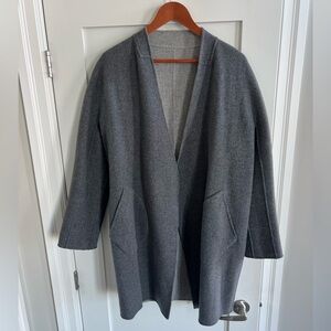 Rag & Bone REVERSIBLE Gray 100% Wool Coat with Pockets!